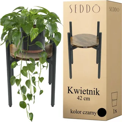 Produktbild von Blumenständer aus Metall, Holz, stehend, Loft, Ständer, Blumen, Pflanzen, Industrie