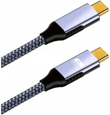 Immagine prodotto di Cavo - Thunderbolt 3 da USB-C a USB-C - 4K 60 Hz - 10 Gbit/s - 100 W PD 5A - 2 m - Nylon - Nero