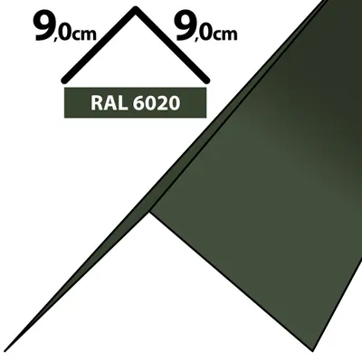 Produktbild von 1m Winkelblech Kantblech Kante Blechwinkel pulverbeschichtetes 0,5mm Zuschnitt 18cm RAL-6020 Chromooxidgrün
