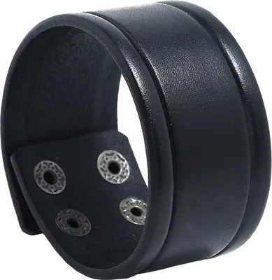 Produktbild von Vintage-Armband aus Rindsleder für Herren, lässig, 4 Schnallen, breites Armband, Armreif, Schmuck-Schwarz