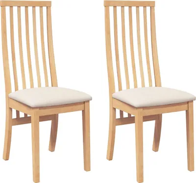 Image de vidaXL Chaises de salle à manger avec coussins 2 pcs. Bois massif d'hévéa