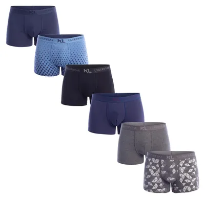 Productafbeelding van Kisses&Love 6-delige set herenboxershorts van elastische katoen, model KLBP6
