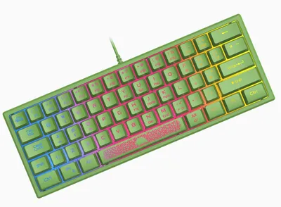 Produktbild von ZIYOU LANG Mini 60% Gaming-Tastatur, Membran Game Keyboard mit Halbmechanisch Tasten, Kompakt 62 Tasten, Optical RGB-Chroma-Hintergrundbeleuchtung, QWERTY Layout für PC Laptop Mac Computer-Grün – Gree