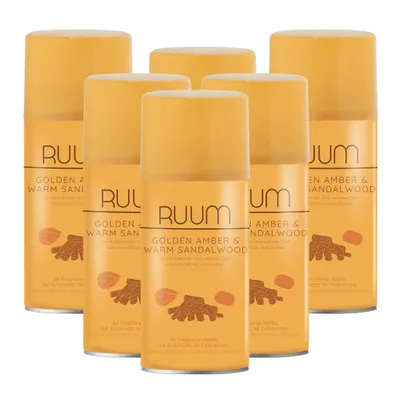 Produktbild von Ruum Lufterfrischer Nachfüller (250ml 6er Pack) Golden Amber&Warm Sandalwood