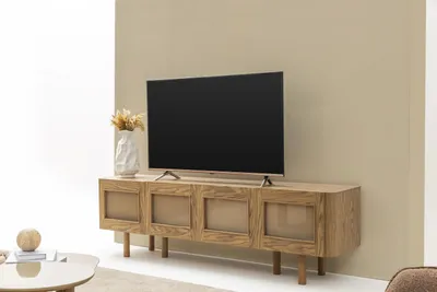 Image de Meuble TV bas – Meuble moderne pour téléviseur et rangement dans le salon