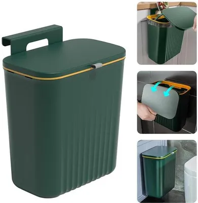 Produktbild von Famanu Hängende Mülltonne 9 L - ideal für Küche und Badezimmer - kompakte Form