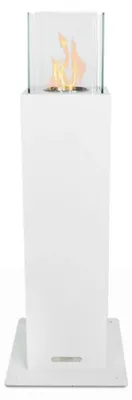 Image de Capri - Cheminée éthanol pour extérieur 20x20x70 cm, couleur blanc