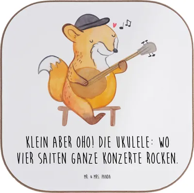 Produktbild von Mr. & Mrs. Panda Untersetzer für Gläser Ukulele Magie - Weiß - Geschenk, Musikinstrument, Musik machen, Getränkeuntersetzer, Instrument, Lernen, Hawaii, Tischuntersetzer