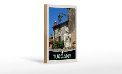 Produktbild von Holzschild Reise 12x18cm Toskana Italien Frauenskulptur Dekoration