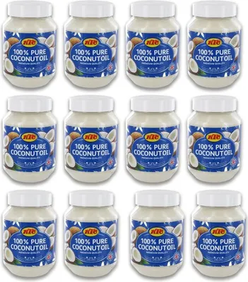Produktbild von [ 12x 500ml ] KTC 100% Reines Kokosöl | Kokosnussöl | Pure Coconut Oil