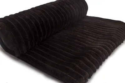 Produktbild von Minky Streifen Strickwaren, Schwarz 50 x 160 cm