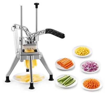 Produktbild von VEVOR Pommes Frites Schneider, Kartoffelschneider mit 1/4 Zoll Klinge aus 420J2-Edelstahl, Frittenschneider, Gemüseschneider, Obstschneider mit Ergonomischem Griff, für Restaurants, Cafeterias