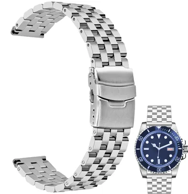 Produktbild von Uhrenarmband, Ersatzarmband, 18mm, 20mm, 22mm, 24mm, mit Dornschließe