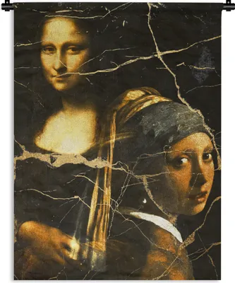 Produktbild von MuchoWow® Wandteppich Wandbehang Alte Meister - Malerei - Collage 60x80 cm Tapisserie Dekoration Wandtuch - Decke - Wandtücher - Wohne