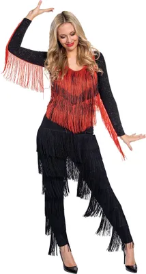 Immagine prodotto di Spettacolo Costume da donna Costume nero con frange Corpo Rodeo Carnevale 32