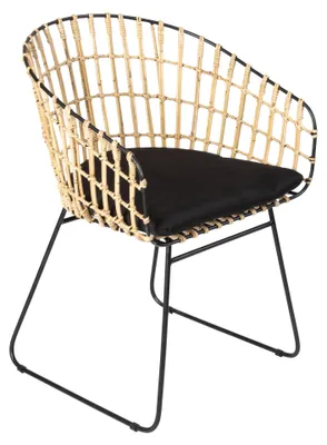 Produktbild von Esszimmerstuhl Armlehnenstuhl Rattan Farbe natur inkl. Kissen LIMA