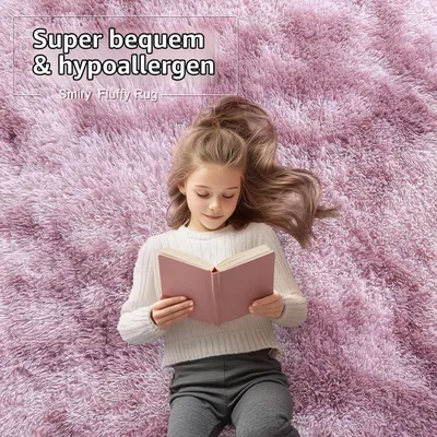 Produktbild von Hochflor Teppich Wohnzimmer 240x340cm Rosa