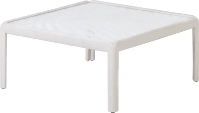Zdjęcie produktu dla BELIANI Stolik kawowy ogrodowy jasnobeżowy syntetyczna rama 69 x 69 cm na taras nowoczesny styl
