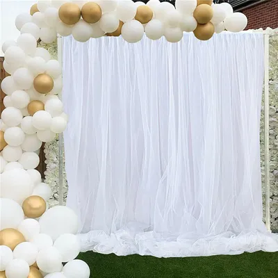 Produktbild von WISFOR Hintergrund Hochzeit Fotografie Vorhang Hintergrund Vorhänge, Gardine Vorhänge Stoff Backdrop Seide für Fotostudio, Hochzeit, Geburtstag Vorhang Deko, 3m×3m, Weiß