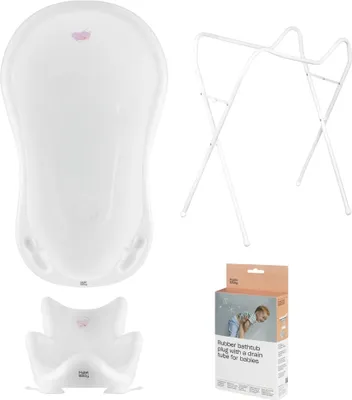 Obrázok produktu pre Detská vanička, sedadlo, rám, odtok - biela