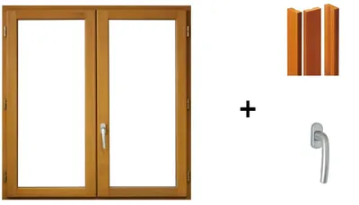 Image de fenetre Bois 2 Vantaux H135 x L120 cm, tapees iso 100 cm (4 de 1,9m), poignee