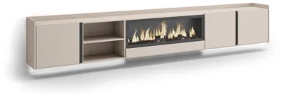 Immagine prodotto di Mobili TV effetto legno beige 315x35x50cm camino effetto fuoco XXL