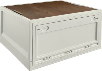 Produktbild von Storage Box, 45 L, Camping, Klappbox, Klappkiste, Aufbewahrungsbox mit Deckel, faltbar, Aufbewahrung, Kiste, 50 x 35 x 29 cm, Beige, trucky