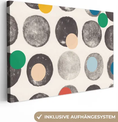 Obrázok produktu pre OneMillionCanvasses® - plátno - 150x100 cm, farby - abstraktné - kruhy - pastel, nástenné umenie Print Wall Decor - fotografia na plátne - maľba na drevenom ráme
