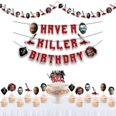 Immagine prodotto di Set di decorazioni per feste a tema "Killer"