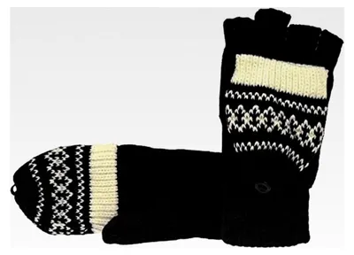 Produktbild von Halbfingerhandschuhe mit Klappe und Norwegermuster