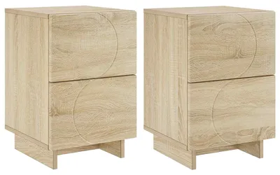 Obrázek produktu pro Noční stolek, 2 kusy, Imitace Sonoma, rozměry 33,5 x 34,5 x 50 cm