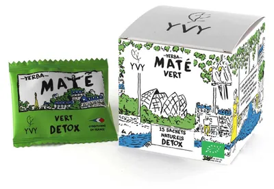 Imagen del producto de YVY MATÉ – Té verde Mate-Tee Grand Cru en bolsitas – Paquete de 2 con 15 bolsitas cada uno – 100% hojas, desintoxicante y energizante