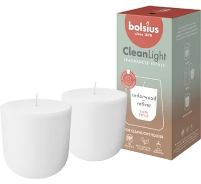 Zdjęcie produktu dla Bolsius Cleanlight wkład zapachowy 2-pak drzewo cedrowe i wetiwer