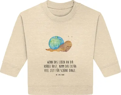 Produktbild von Mr. & Mrs. Panda Organic Baby Pullover Schnecke Sir 24. - 36. Monat - Natural Raw - Geschenk, Lebenszeit, Lustige Sprüche, Motivation, Bullover, Schnecken, Weisheit