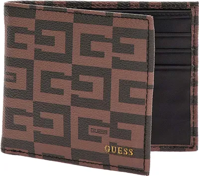 Produktbild von Guess Herren Kunstleder Geldbörse Schwarz Braun – Einheitsgröße / Schwarz Braun