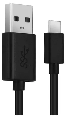 Produktbild von CELLONIC USB Kabel 1m kompatibel mit Elgato Facecam, Stream Deck Pedal, Deck XL, Wave 1, 3, XLR Ladekabel USB C Type C auf USB A 3.1 Gen 1 Datenkabel 3A schwarz PVC