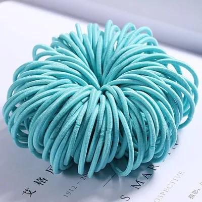 Image de Élastiques à cheveux turquoise pour enfants - 100 pièces KP7930