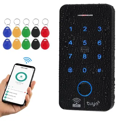 RFID-Zugangstastatur IP68 Fingerabdruck 125kHz/13,56MHz +10 Schlüsselanhänger