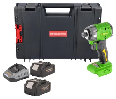 Produktbild von Procraft PS22bb Akku Schlagschrauber 20 V 230 Nm 1/4" Brushless + 2x Akku 4,0 Ah + Ladegerät + RHINO Toolcase