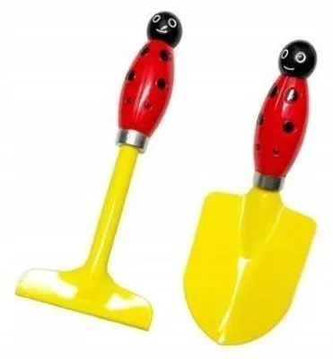 Produktbild von Kinder-Gartengeräte-Set 19 cm, Schaufel & Harke aus Kunststoff/Metall, Gelb-Rot