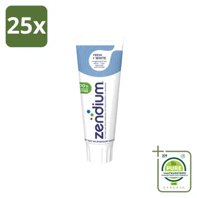 Zdjęcie produktu dla 25 sztuk pasty do zębów Zendium Fresh+White, 75 ml - opakowanie zbiorcze