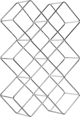 Produktbild von WEINFLASCHENHALTER "CUBE" | Metall, 37,5 cm | Weinregal | Farbe: silber