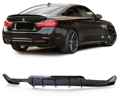 Für BMW 4er F32 F33 F36 mit M-Paket Heckdiffusor Diffusor SCHWARZ GLANZ in der Farbe SCHWARZ von Carparts-Online GmbH