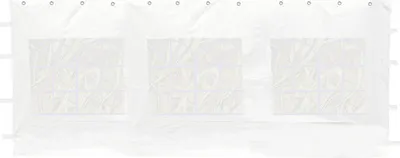 Produktbild von Seitenteil Set für Zelt 400 x 600 cm weiß besteht aus 2 Seitenteile je ca. 595 x 195 cm und 2 Giebelseitenteile je ca 39