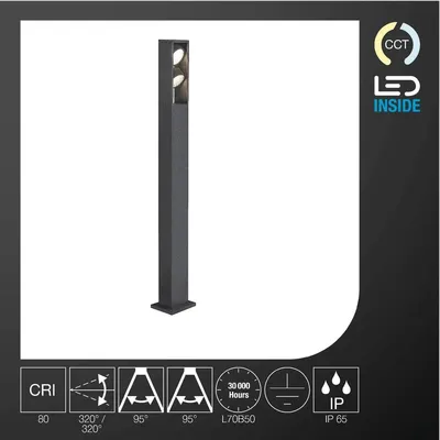 Immagine prodotto di SLV Eskina Luce di dissuasione a doppio LED Telaio IP65