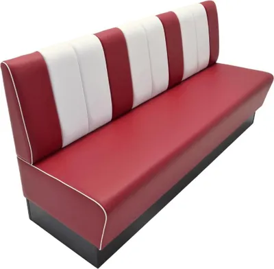 Produktbild von Gastro Sitzbank Americano Retro | Dinerbank Rot & Weiß | 200 cm breit | Amerikanische Sitzbank