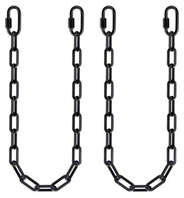 Image de 2 chaînes pour balançoire - 100 cm, chaînes robustes pour fauteuil suspendu, avec mousquetons