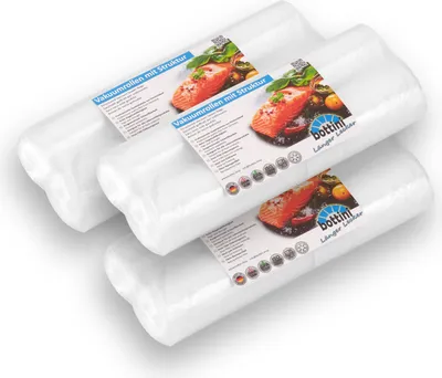 Produktbild von 6 x Vakuumrolle 25 x 600 cm für Lebensmittel geeignet für alle Vakuumierer