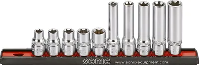Produktbild von SONIC Steckschlüsselsatz 201002 Chrom-Vanadium-Stahl Aluminium