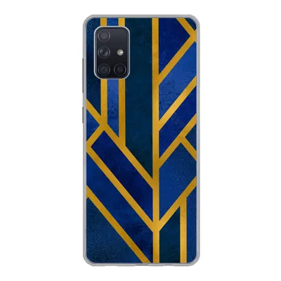 Produktbild von MuchoWow® Handyhülle Schutzhülle Hülle für Samsung Galaxy A51 Gold - Blau - Luxus Silikon Softcase Handy Hülle - Schutzabdeckung
